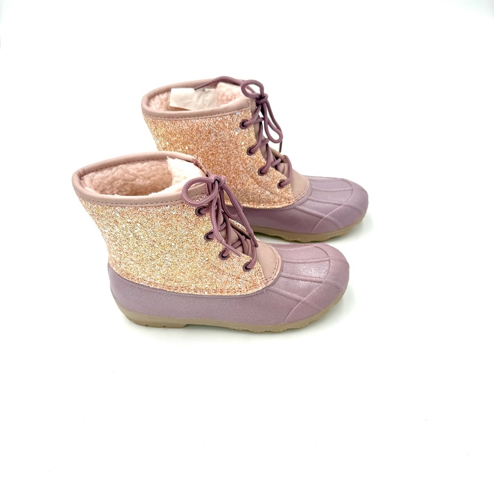 Wonder Nation Duck Winter Boots Color Pink/purple  Size‎ 3 Lace Up Glitter NWOT